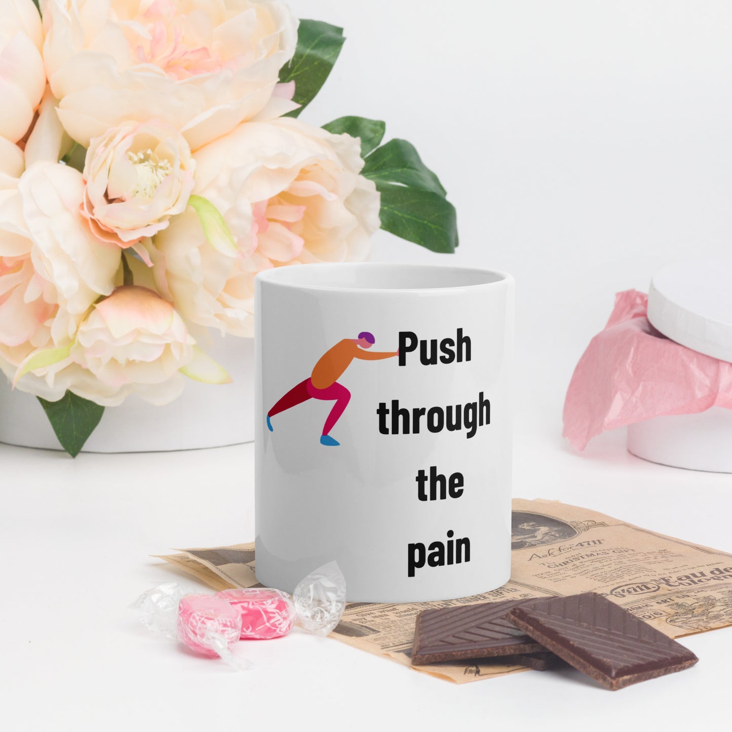 Push Through White glossy mug