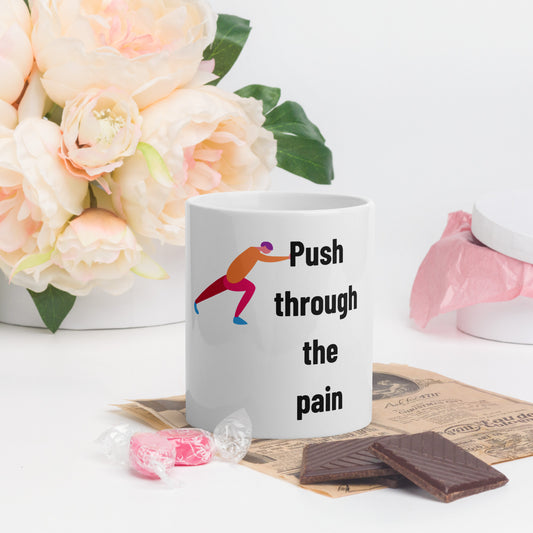 Push Through White glossy mug